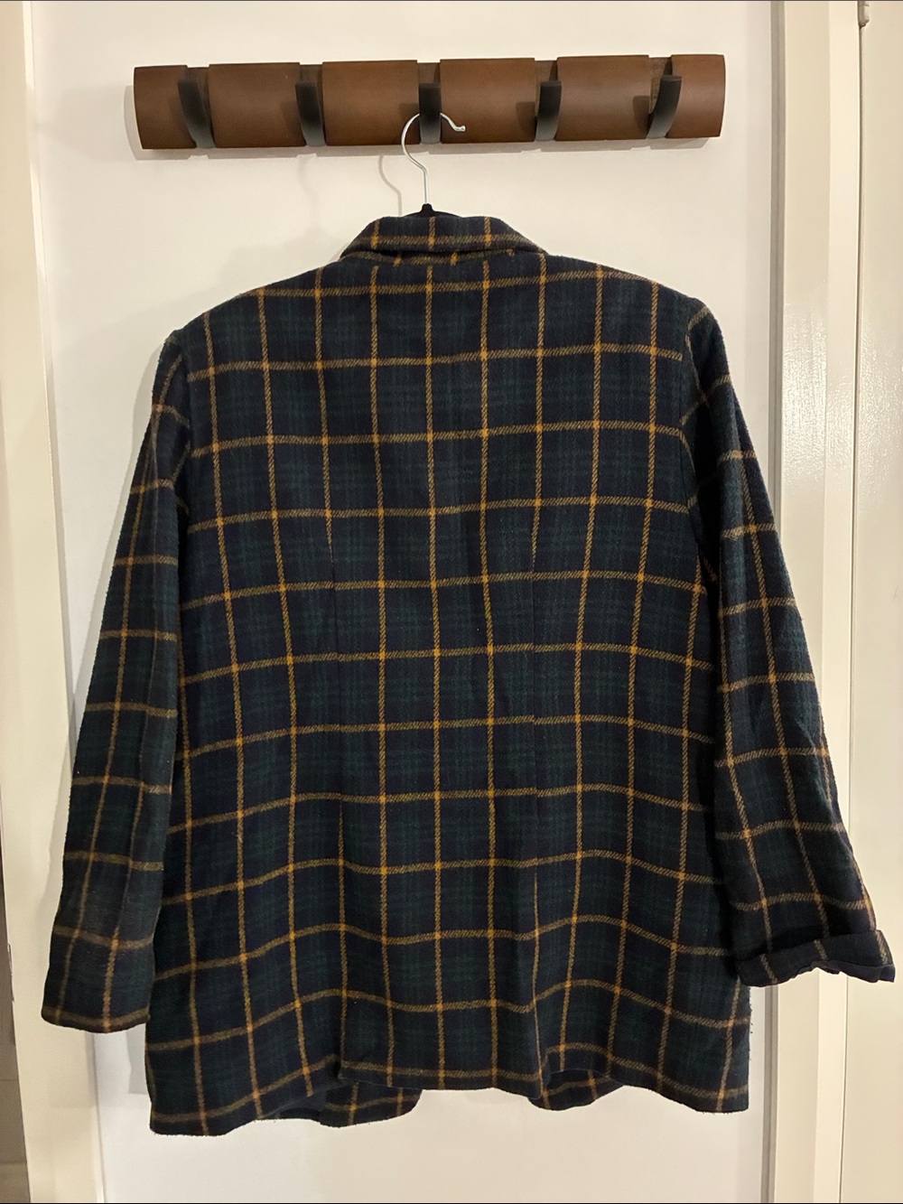 Men's Dark Green Windowpane Blazer - Classic Tailored Look - Picture 2 of 2